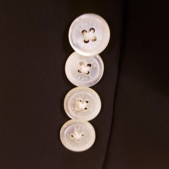 NWT Lauren Ralph Lauren Petite Women 14P Blazer Jacket Black 100% Silk Button Up - Picture 9 of 13